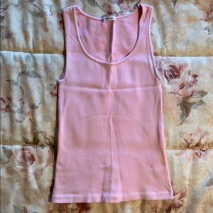 Pink Ribbed Stretchy Tank